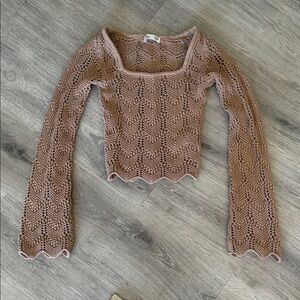 Hollister Women's Crochet Sweater - Tan